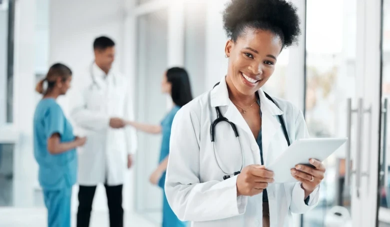 email portrait and black woman with tablet for he 2023 11 27 05 37 06 utc